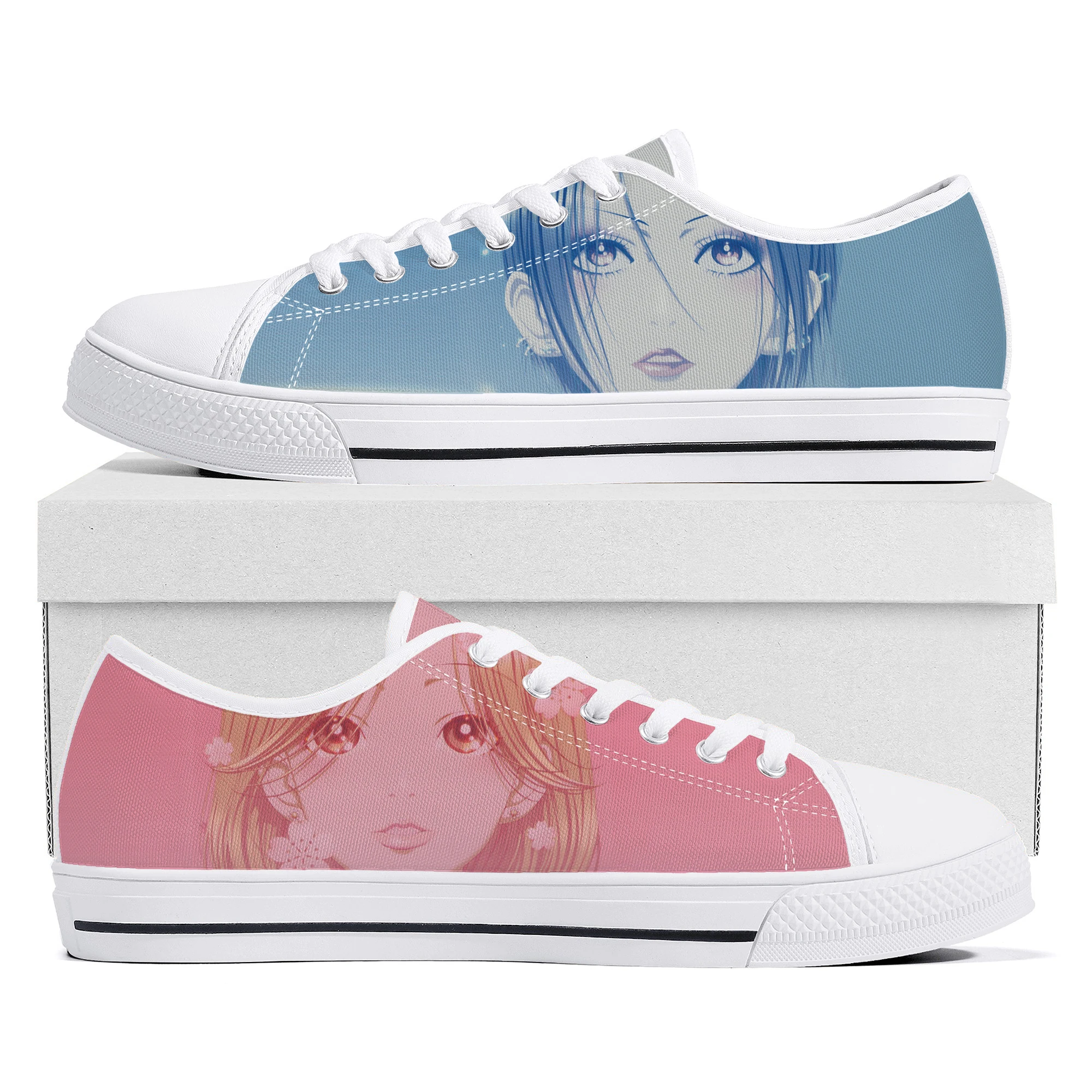 

Osaki Komatsu Manga NANA Low Top Sneakers Mens Womens Teenager Canvas Sneaker High Quality Casual Couple Shoes Custom Shoe