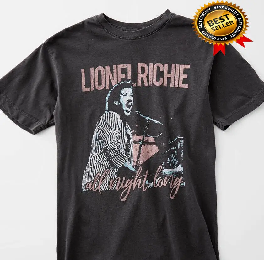 Винтажная длинная черная рубашка Lionel Richie для мужчин и женщин хлопок S-5XL