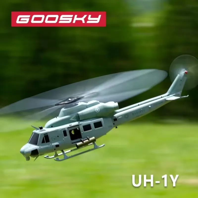 Фото GOOSKY E2 RC Вертолет 1:35 UH-1Y Масштаб 2,4G 6CH Двойной бесщеточный двигатель с прямым приводом BNF / RTF с системой управления полетом GTS №2