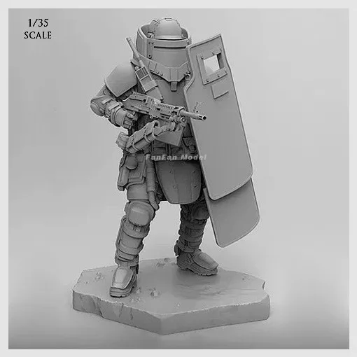 

1/35 (50-60mm) Vanguard Heavy Shield Commando Resin Soldier