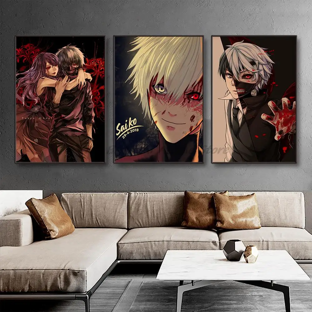 

tokyo ghoul anime poster Pictures Prints bandai Manga figure aesthetic Canvas paintings Room Decoration Cuadros Para Salon
