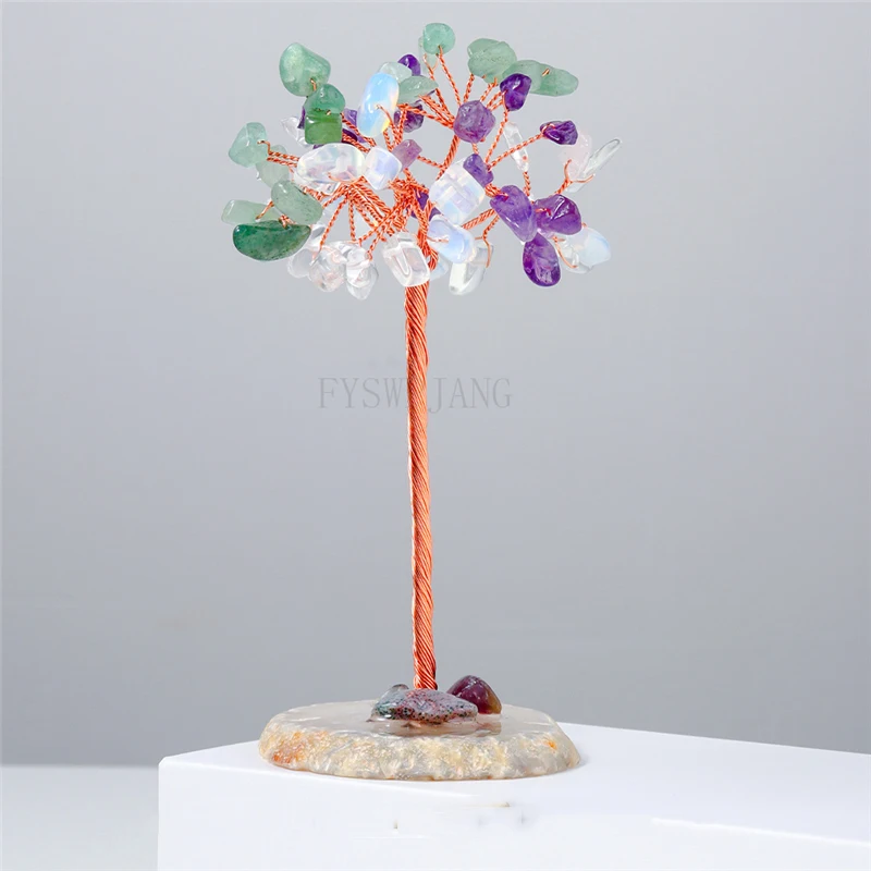 3 шт. натуральный кристалл дерево ручной работы гравий агатовое дно в горшке