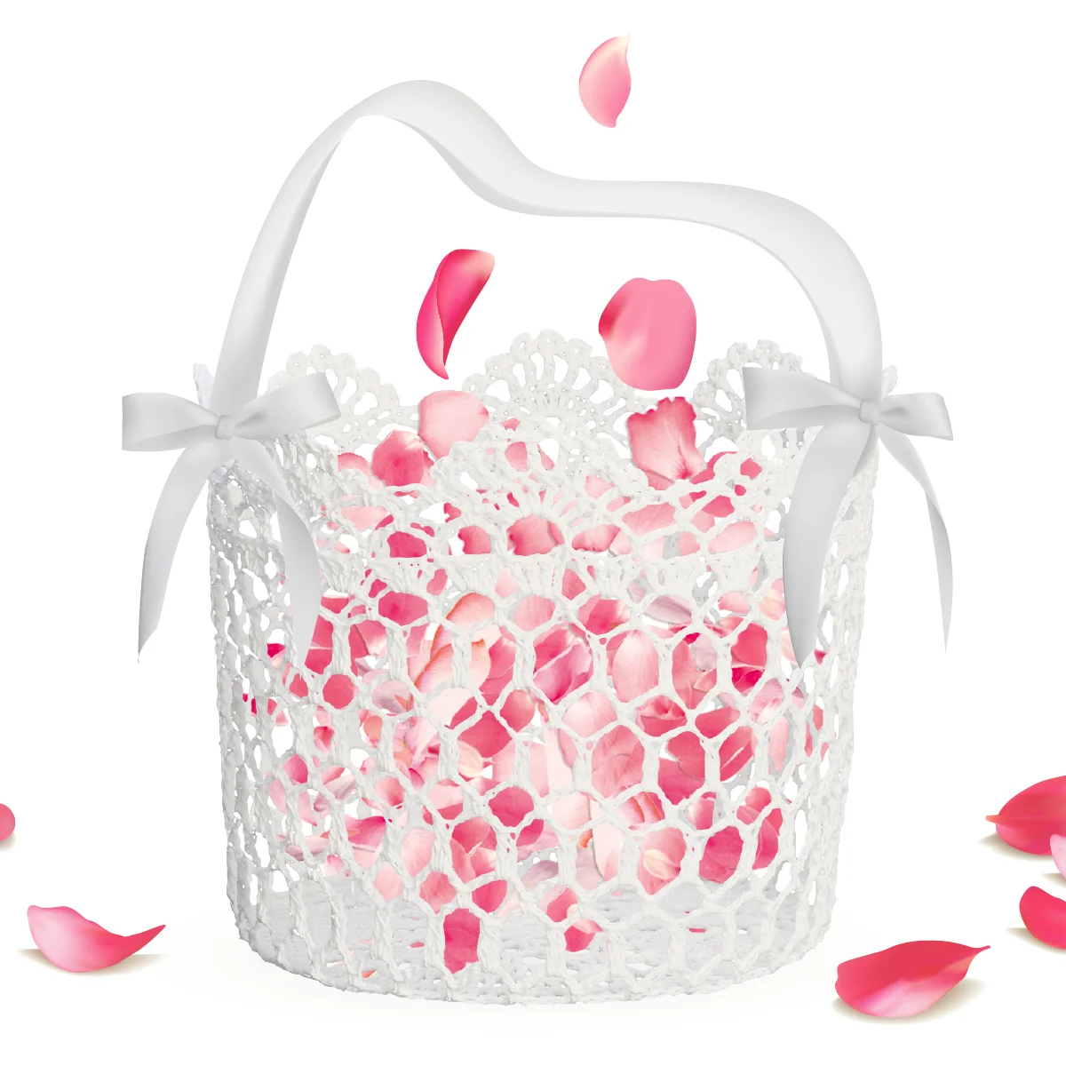 UNOMOR Ручная вязка Свадебная корзина с цветочным узором для девочек Церемония