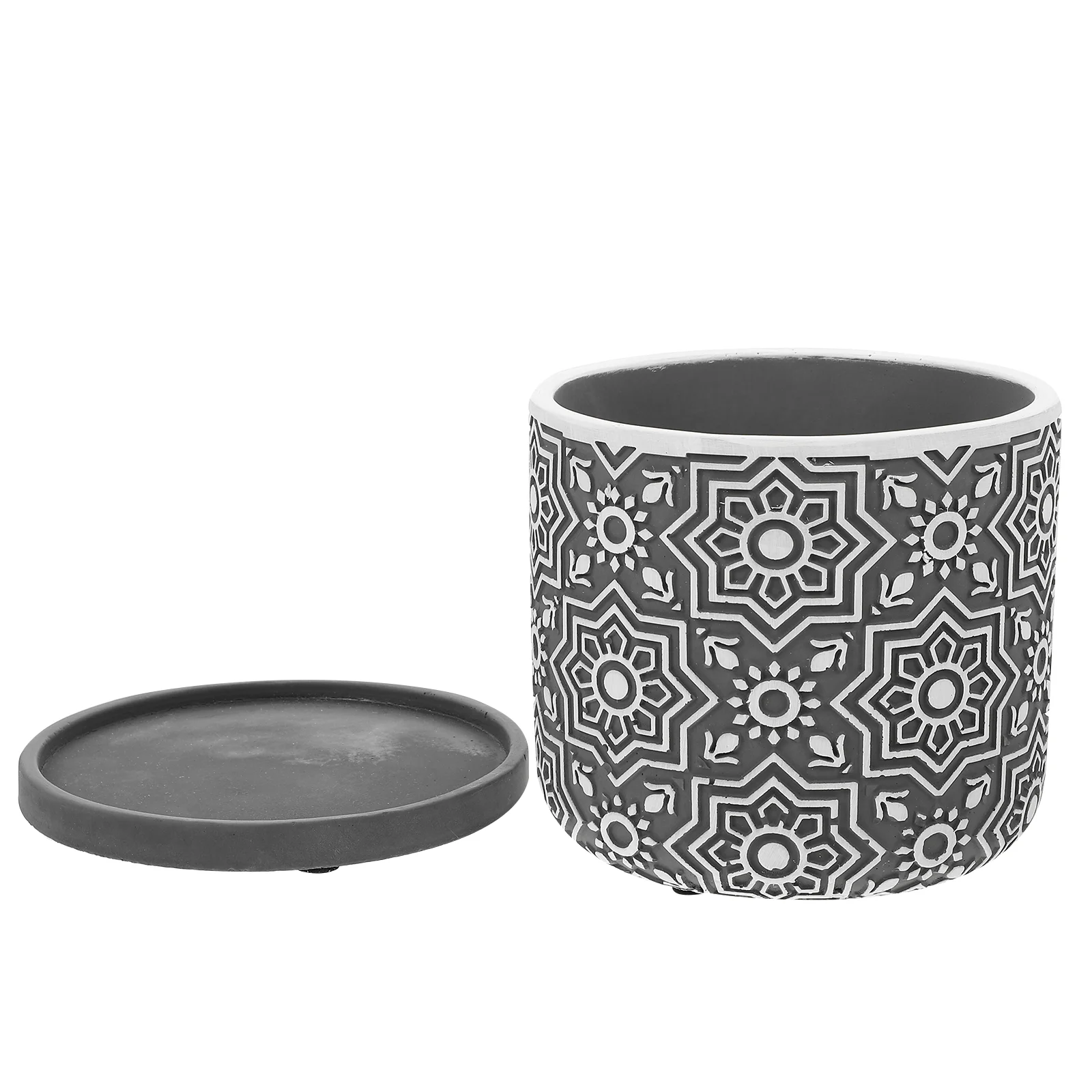 

1 Set Flowerpot With Tray Planting Flower Pot Succulent Plant Holder Cement Flower Pot for Flower Housewarming