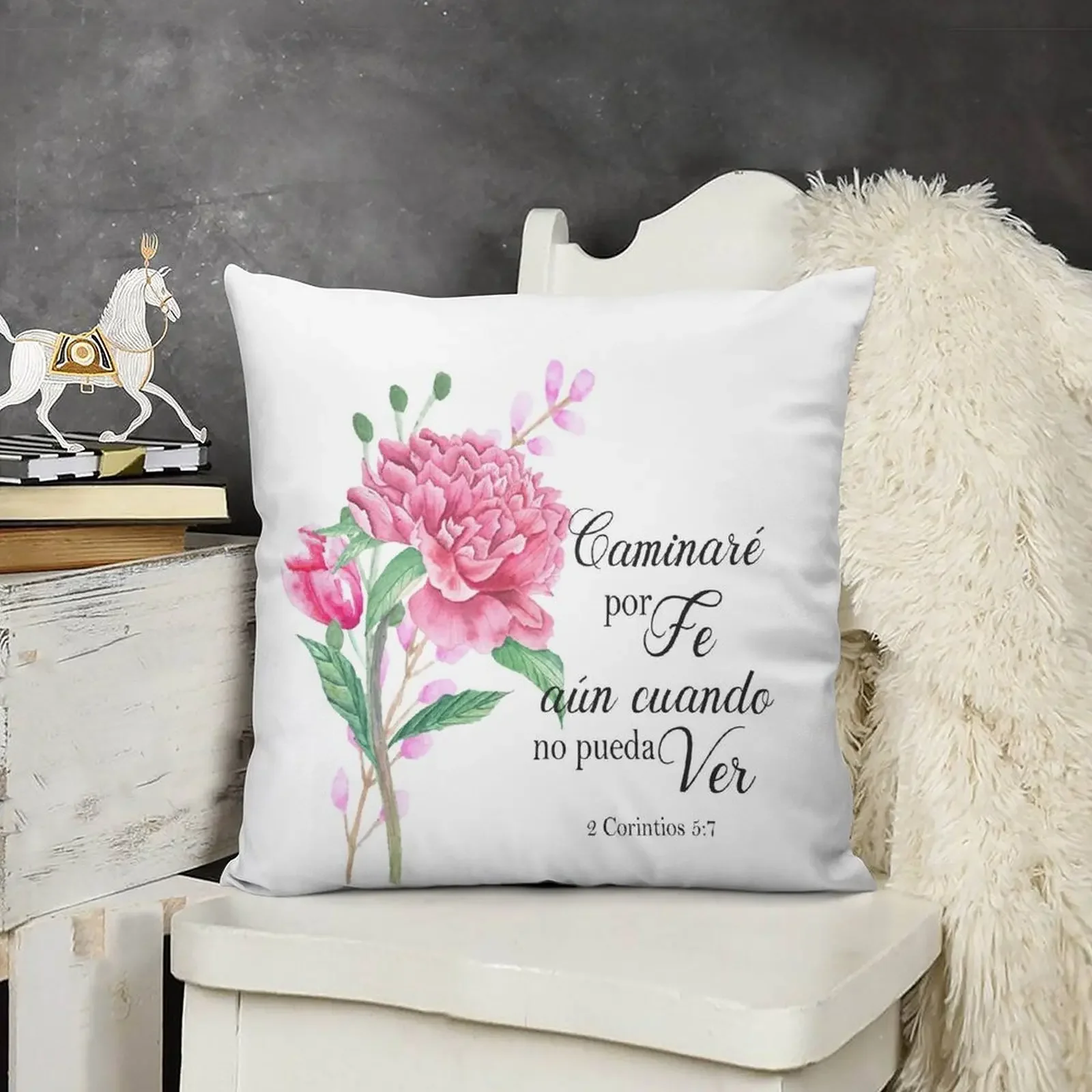 Caminare por fe aun manen no pratique ver Испанский біблійный стих 2 кортио 5 декоративная подушка