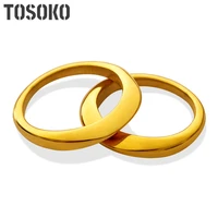 tosoko stainless steel jewelry cut plain ring womens simple fashion ring bsa339