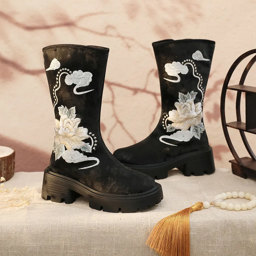 Veowalk/Новые женские осенние ботильоны из хлопчатобумажной ткани с цветочной