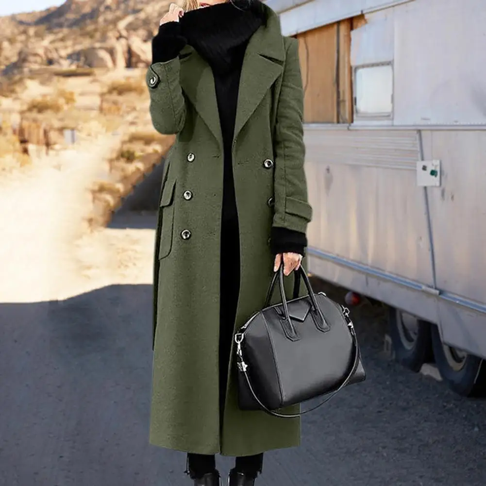 Женское пальто двубортный кардиган с отложным воротником куртка длиной до