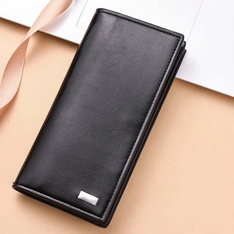 

Men Long Fashion Wallets PU Leather Coin Bag High Capacity ID Card Holder Purse Clutch With Zipper Mobile Phone Bag