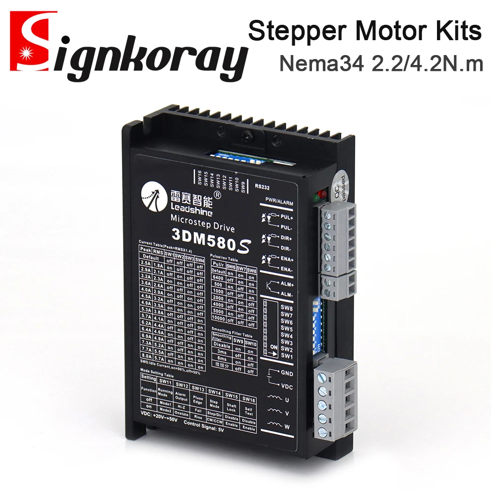 Шаговый двигатель SignkoRay Leadshine Nema34 863S22 2 Нм 863S42 4 и шаговый драйвер 3DM580S