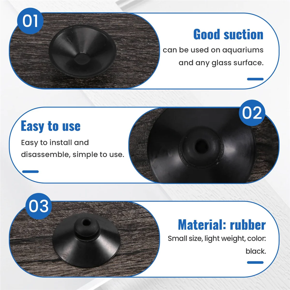 Черная резина 10 шт. 27 мм фотоприсоска для аквариума насоса