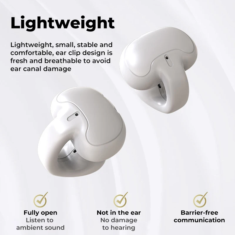HD Call Bluetooth Earphone 5.3 TWS Sports Wireless Headphone Ear Clip Noise Reduction HiFi Stereo Gaming Headset IPX5 Waterproof - купить по