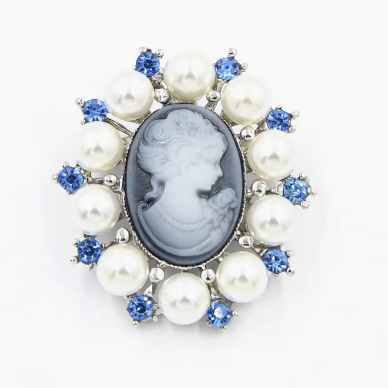 

Fashion Pearl Lady Vintage Cameo Victorian Style Wedding Party Brooch Pin