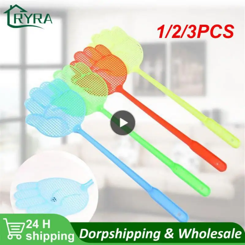 

1/2/3PCS Plastic Fly Swatters Telescopic Extendable Fly Swatter Prevent Pest Mosquito Tool Flies Trap Retractable Swatter Garden