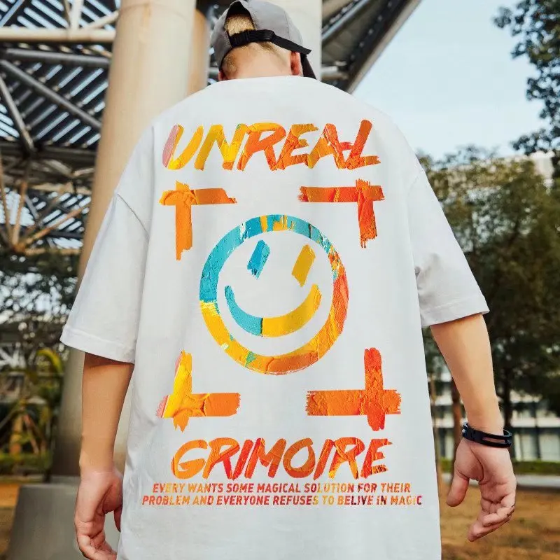 

Short sleeved men's fashion hip hop national fashion clothes fatten T-shirt loose anti war couple BF half sleeved men's fashion