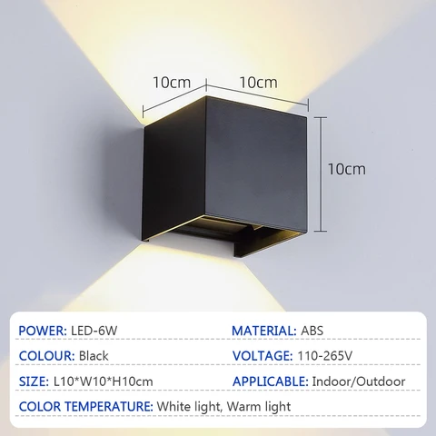 LED настенный светильник TIIIIT черный 6Вт IP65