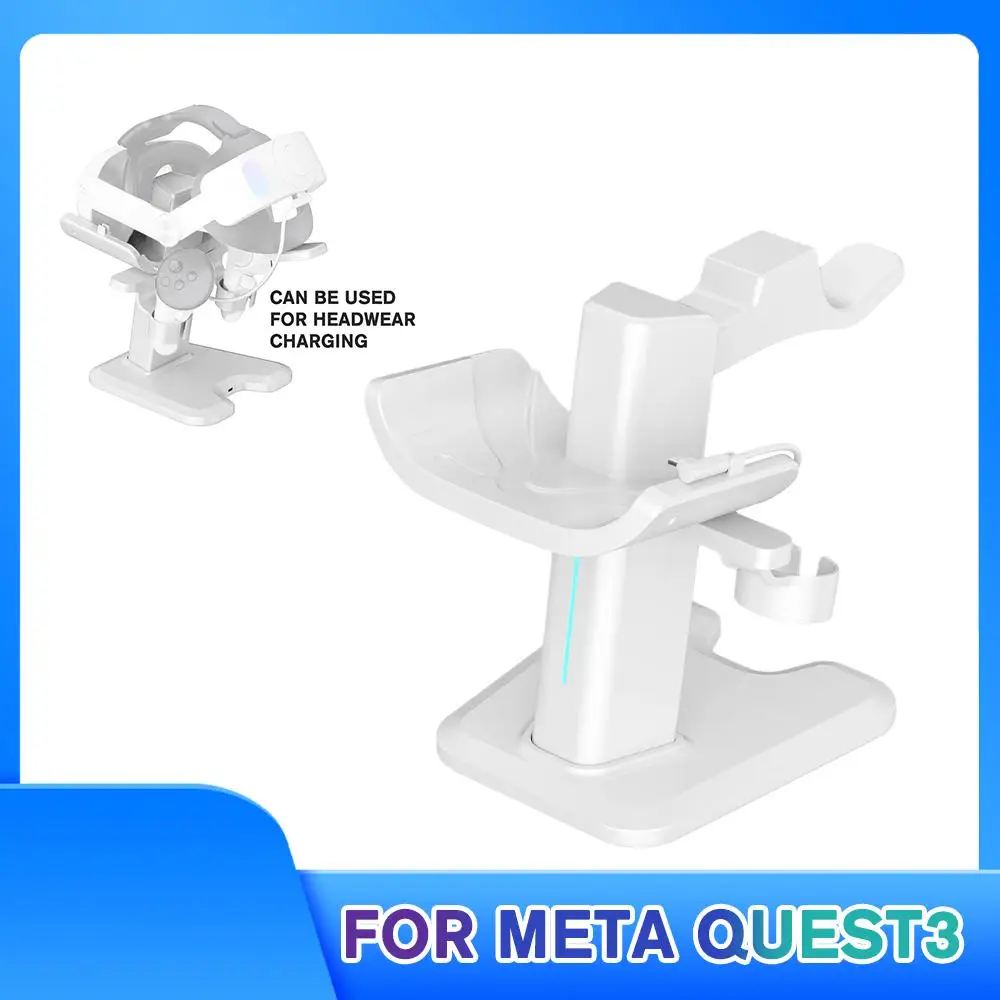 

For Meta Quest3 Storage Display Stand With Led Indicator Ambient Charging Rechargeable Light Station Charger Vr Base Access D6y6