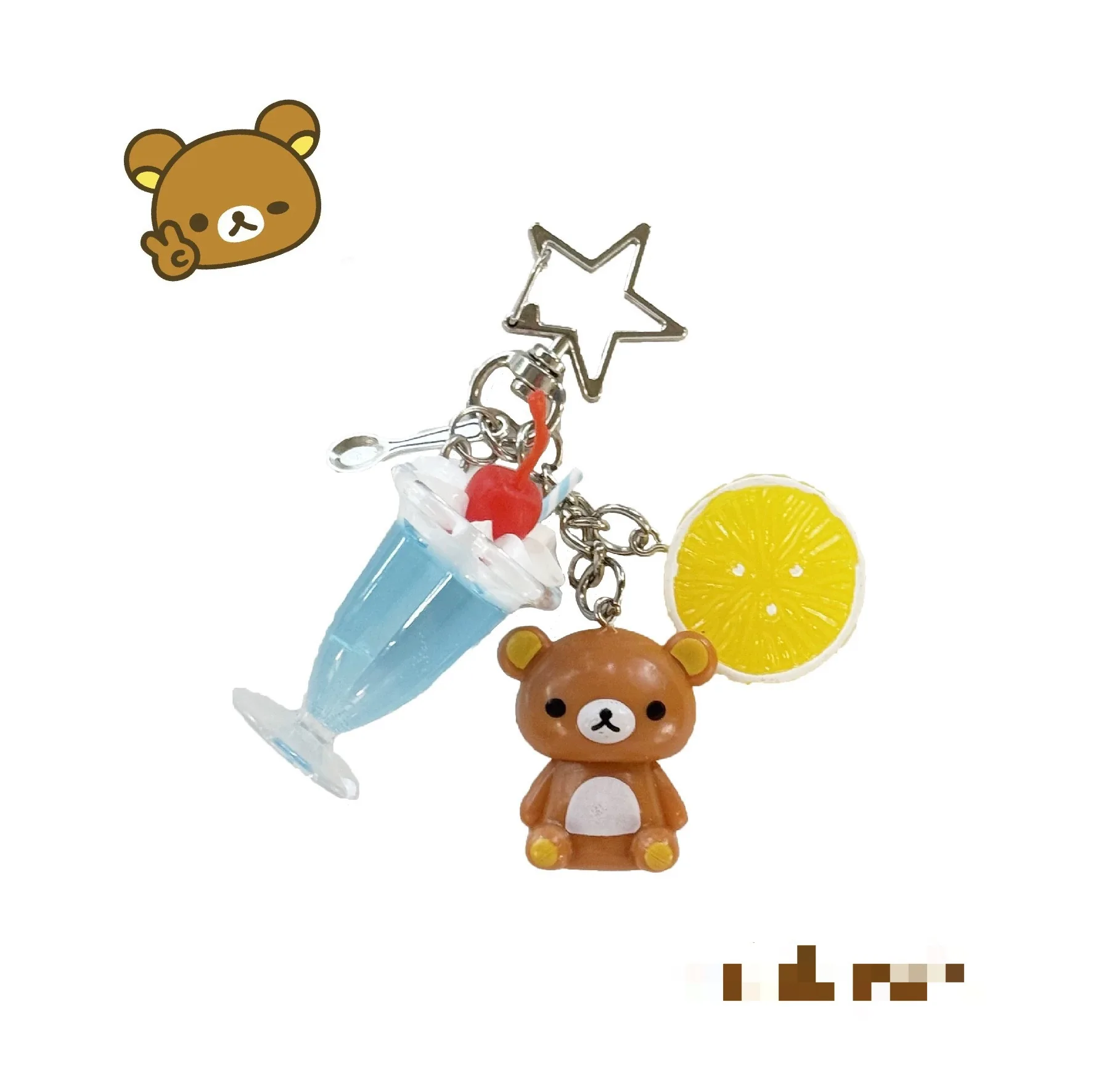 Фото Брелок Rilakkuma Korilakkuma: милый аниме-аксессуар для ключей от машины, модный кулон для сумок, подарок для детей и лучших друзей, классическая игрушка №5