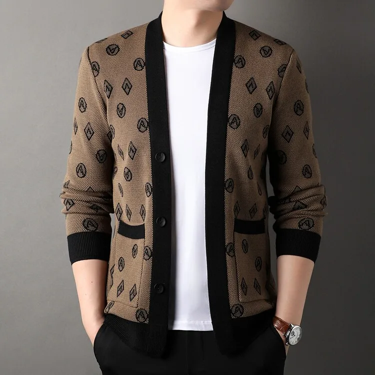 Весенне-осенний тонкий свитер-кардиган для молодежи и среднего возраста