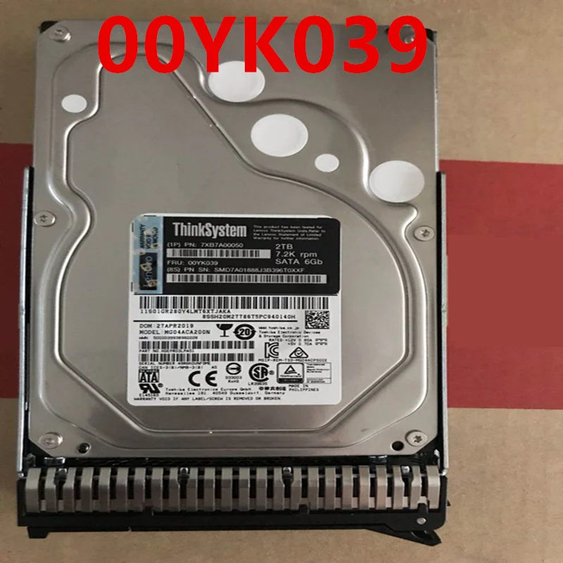 

Новый оригинальный жесткий диск для Lenovo SR550 SR650 2 ТБ 3,5 дюйма 64 Мб SATA 7200 об/мин для 7XB7A00050 00YK039