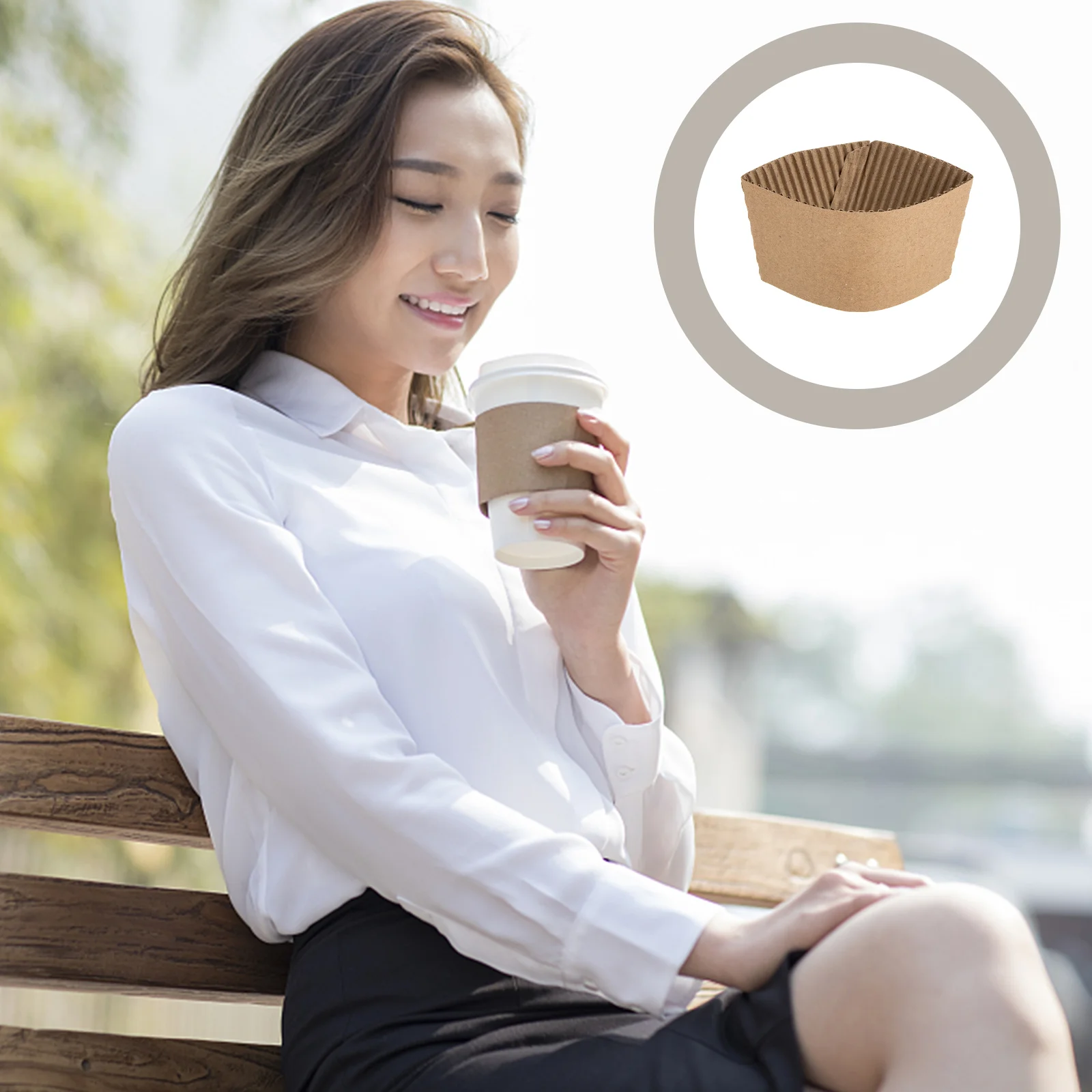 

Cup Sleeves Coffee Kraft Paper Hot Sleeve Cardboard Jacket Jackets Holder Corrugated Protector Disposable Protectors