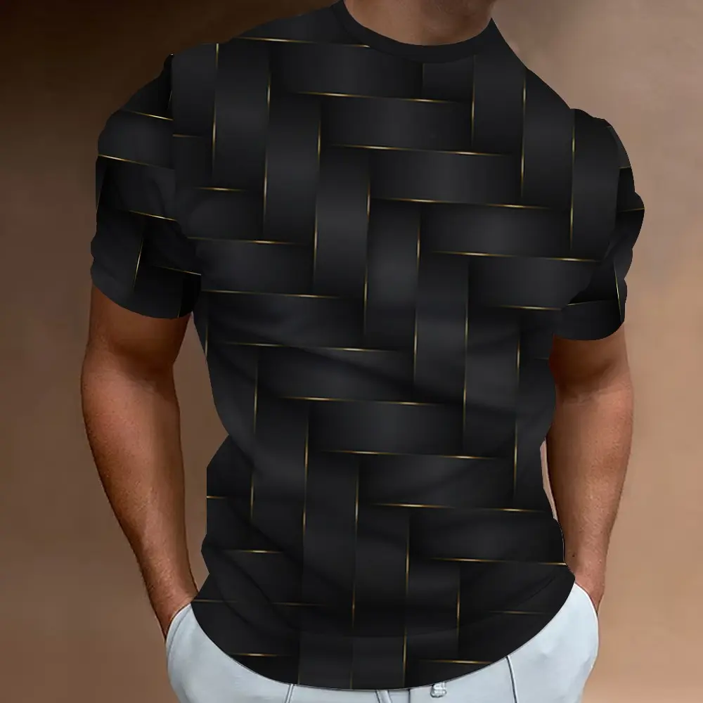 

2023 Simple Men'S T-Shirt Geometric Pattern 3d Printed Men'S Top Everyday Casual Clothing Loose Oversized-Shirt Retro Sweatshirt