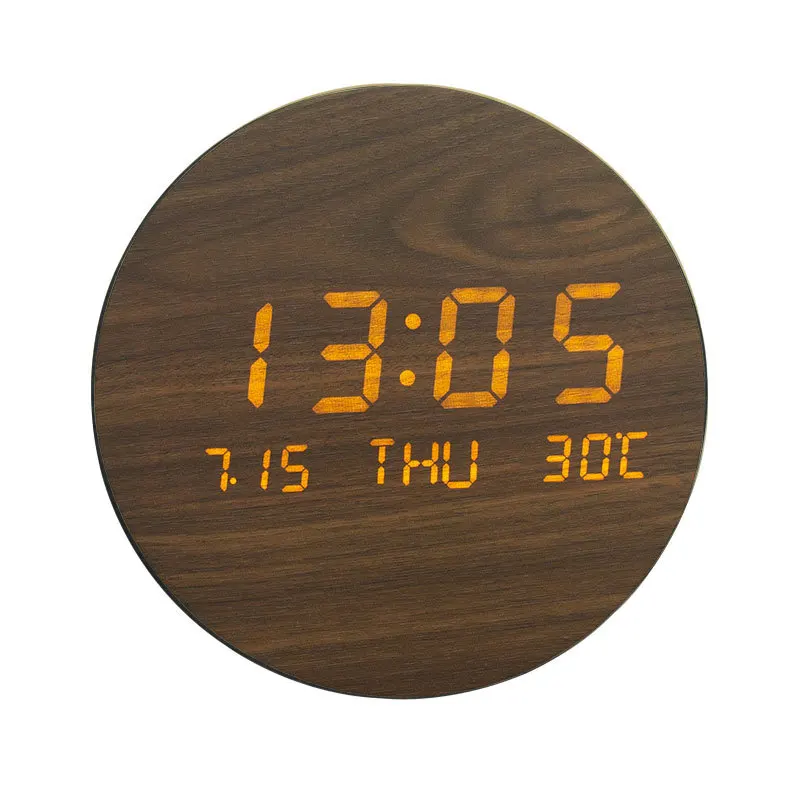 

19cm Digital Wooden Wall Clock Modern Design Nordic Brief Living Room Decoration Kitchen Clock Art Hollow Wall Watch Home Decor