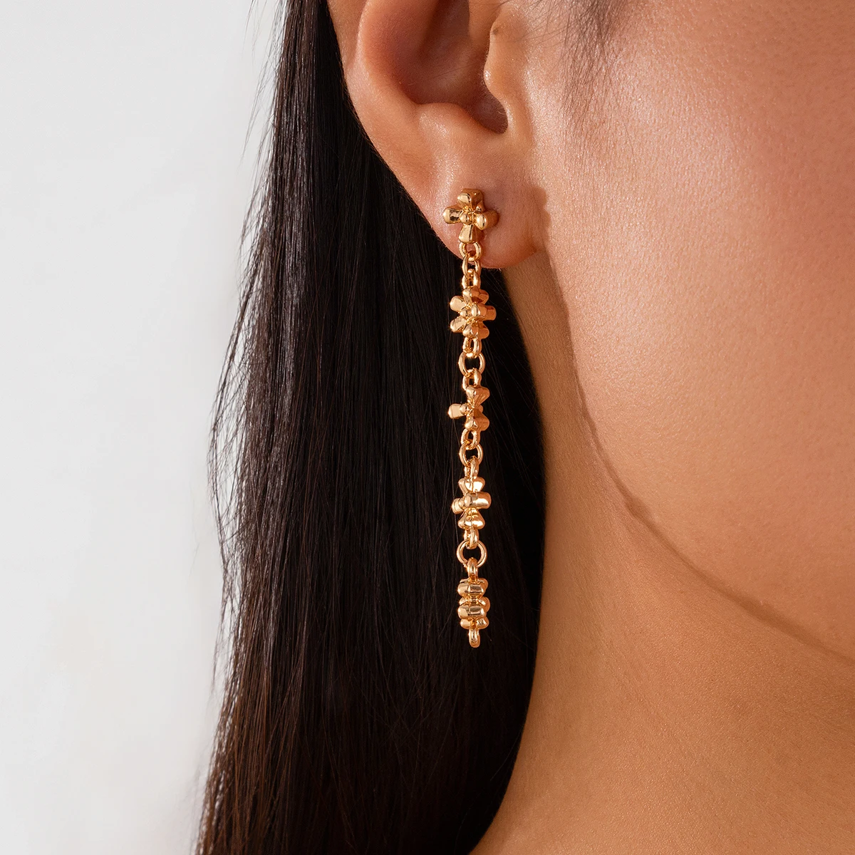 Ingemark Минималистичные Металлические Висячие Серьги В Форме Цветка Для Женщин