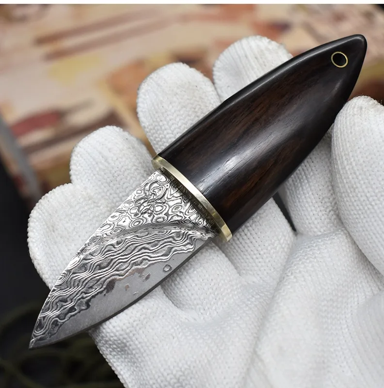 

XITUO Damascus Steel Fixed Blade Knife Sharp Outdoor Camping Straight Knife Rescue Hunting Tactical Picnic Knife with Scabbard