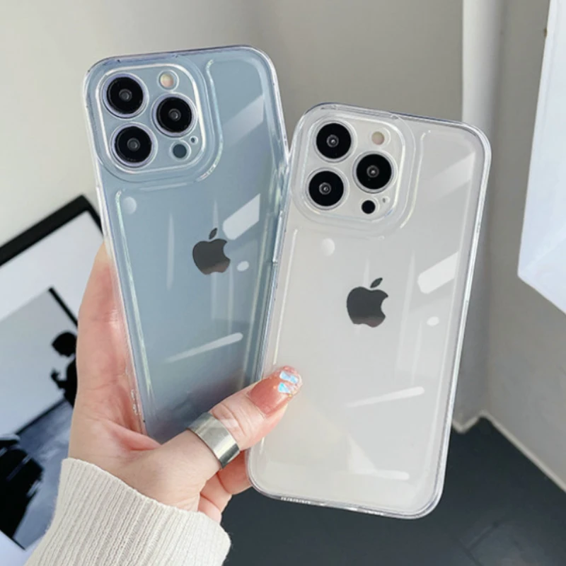 

Luxury Clear Soft Acrylic phone Case For iPhone 11 12 13 14 Pro Max X Xs XR 7 8 Plus SE 2022 Crystal Transparent Bumper Cover