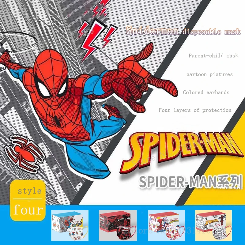 

10-200 шт., одноразовые маски из мультфильма «Человек-паук»