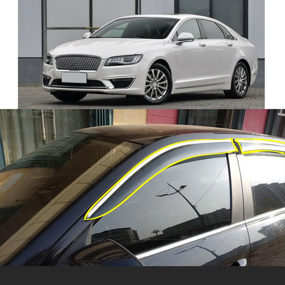 Car Sticker Plastic Window Glass Wind Visor Rain/Sun Guard Vent Parts For LINCOLN MKZ 2013 2014 2015 2016 2017 2018 2019 2020