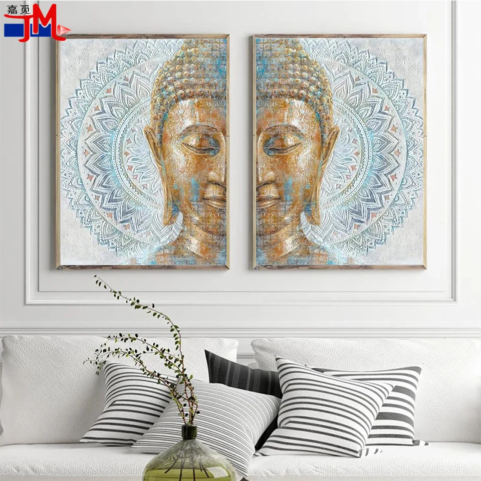 Gold Buddha Diamond Painting New Mandala Flower Blossom 5D Diamond Embroidery Cross Stitch Complete Kit Zen Rhinestone Home Gift