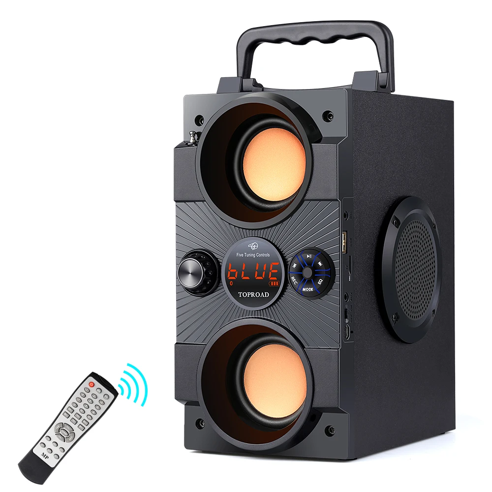 

, Portable Bluetooth Speaker 30W Big Power Boombox Bass Wireless Speakers Subwoofer Support Remote Control FM MIC AUX USB