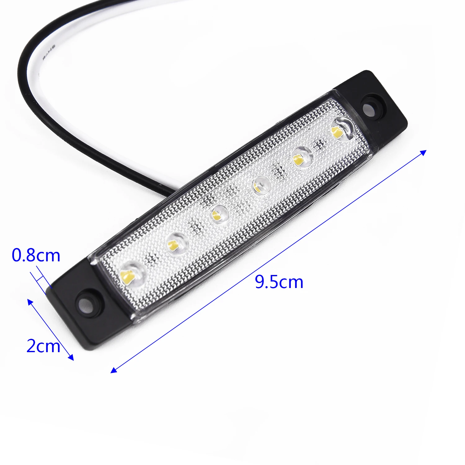 

Car Side Marker Light White 12V 6 LED For Trailer Truck BUS Indicator RV Lamp Tail Lights Side Lights Waterproof Car Accessories