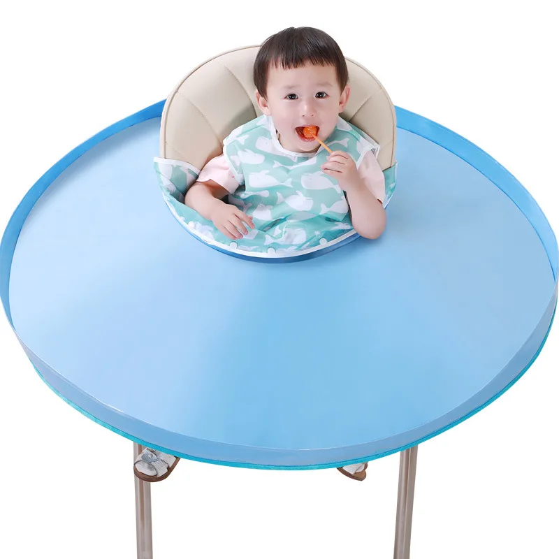 Baby Self-eating Anti-dirty Pad Baby Waterproof Coverall Tray BPA Free Anti-leakage Bib with Sleeves High Chair Cover For Kids