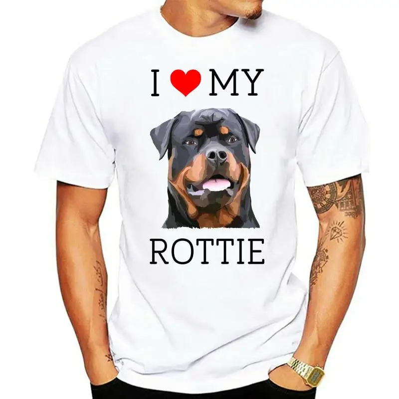 

Simple Short-Sleeved Cotton T-Shirt I Love My Rottie T Shirt. Rotweiler. Rotty. Doggo. Dog. Puppy. Tee. O-Neck T Shirt Men