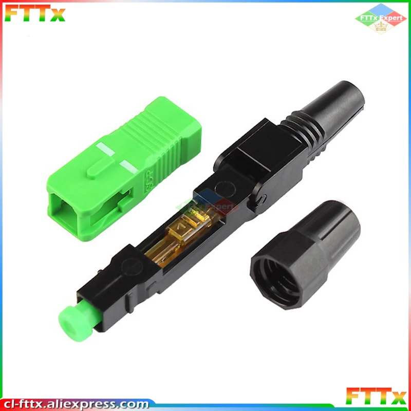 FTTH SC APC Fiber Optic Fast Connector Single Mode Fiber Optic Adapter Fiber Quick Connector Field Assembly