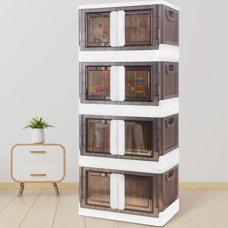 

4 Pack Storage Organizers 8.5 Gal, Storage Cabinet Wardrobe Stackable Closet Organizer,