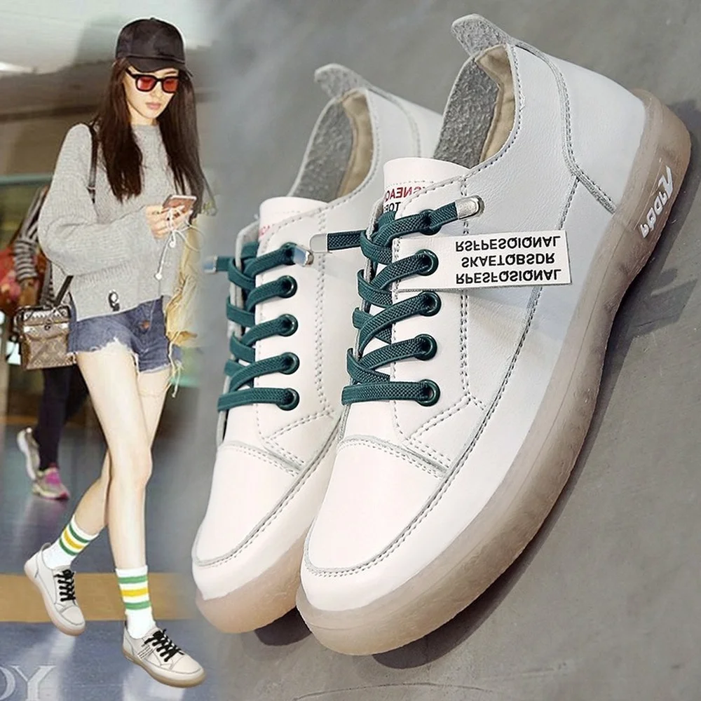 

Beef Tendon Soft-soled White Shoes Women's 2021 Spring New Shoes For Women Fashion Flat-bottomed Pregnant Women's Casual Shoes