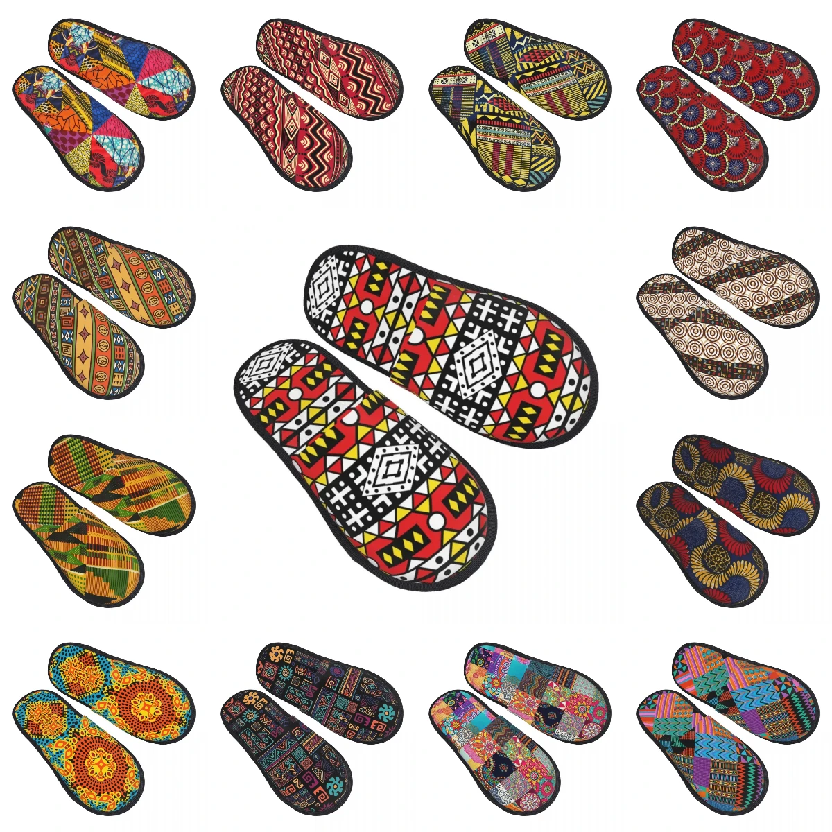 Изготовленные на заказ домашние тапочки Kizomba Samakaka Ankara с принтом из мягкой пены