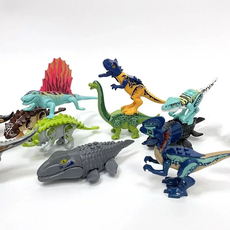 Фото Горячая распродажа!! Динозавр Юрского периода, морской мир, животные, Mosasaurus, Indominus Rex, модель, строительные блоки, просветляющие кирпичи, игрушки для детей №3