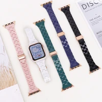 slim resin strap for apple watch band 44mm 45mm 40mm 41mm 38mm 42mm bracelet woman smartwatch bands pink iwatch series 3 4 6 7