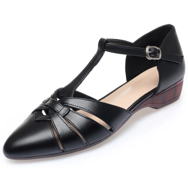 

Сандалии женские летние из натуральной кожи с острым носком, большие размеры 41 42 43