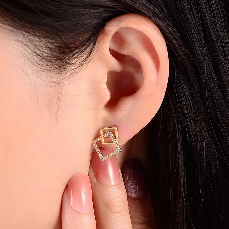 

S925 Silver Needle Geometry Silver Needle Temperament Simple Earrings Jewelry Fashion Women's Party Exquisite Jewelry Gifts