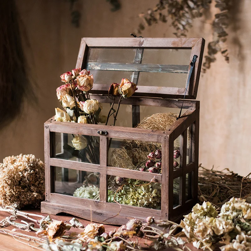 

Greenhouse Glass Micro Landscape Display Box Storm Lantern Candlestick Storage Grocery Garden