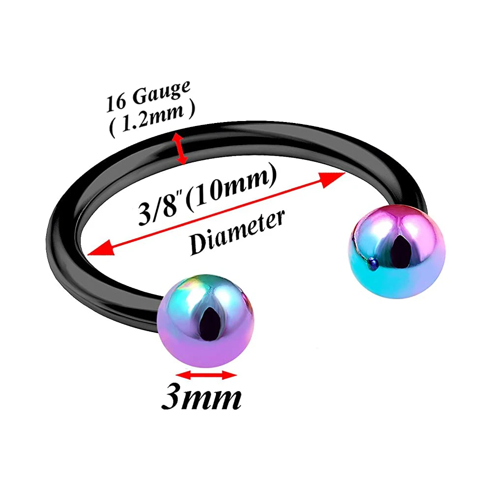 Кольцо в форме подковы для губ носа перегородки хрящевой обруч Козелка передней