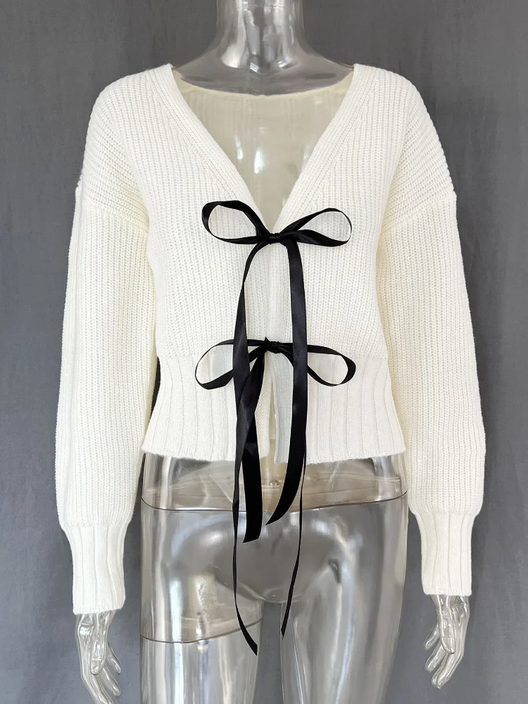 Женский мягкий теплый трикотажный кардиган повседневный однотонный с V-образным