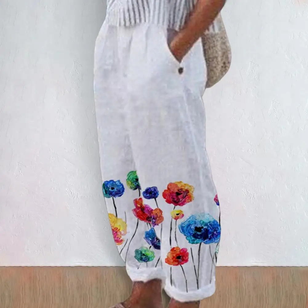 

Female Casual Vintage Elastic Waist Sweatpants Summer Long Pants Loose for Vacation
