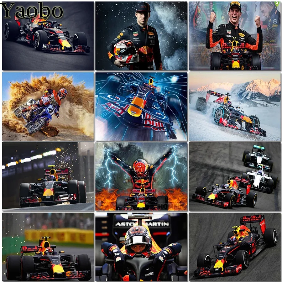 

5D DIY Diamond Painting Max Racing Get Away Full Diamond Mosaic F1 Cross Stitch Kits Crystal Embroidery Picture Rhinestone Art